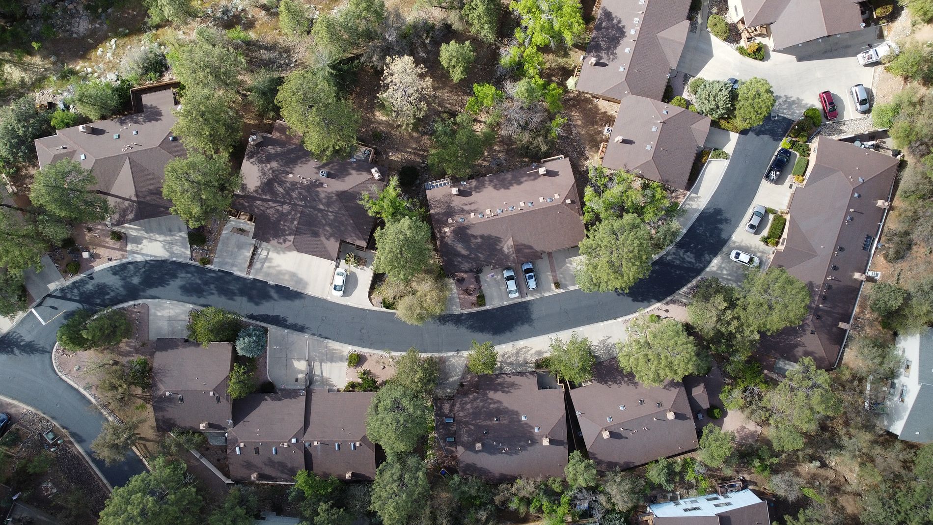 Aerial roof-condition documentation at Forest Hylands in Arizona